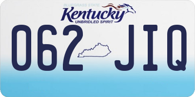 KY license plate 062JIQ
