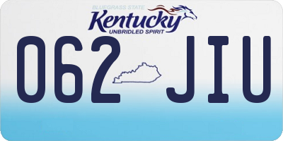 KY license plate 062JIU