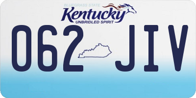 KY license plate 062JIV