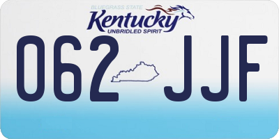 KY license plate 062JJF