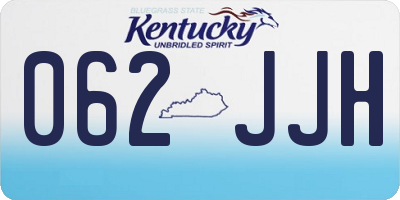 KY license plate 062JJH