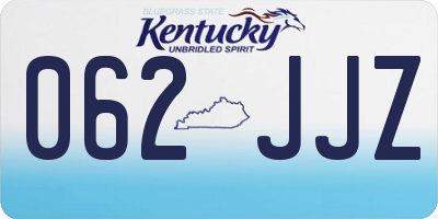 KY license plate 062JJZ
