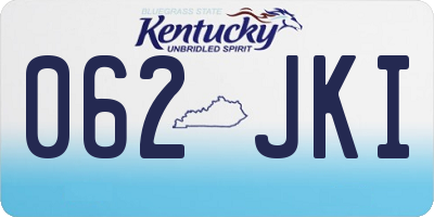 KY license plate 062JKI