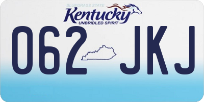 KY license plate 062JKJ