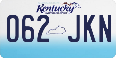 KY license plate 062JKN