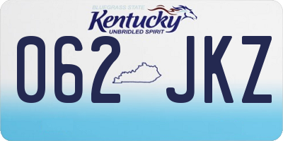 KY license plate 062JKZ