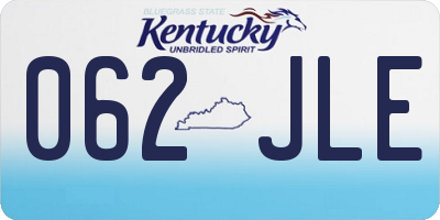 KY license plate 062JLE