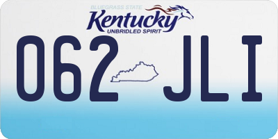KY license plate 062JLI