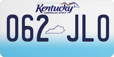 KY license plate 062JLO