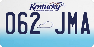KY license plate 062JMA