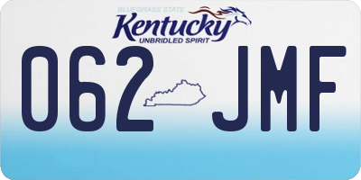 KY license plate 062JMF