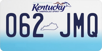 KY license plate 062JMQ
