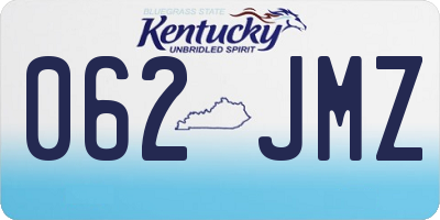 KY license plate 062JMZ