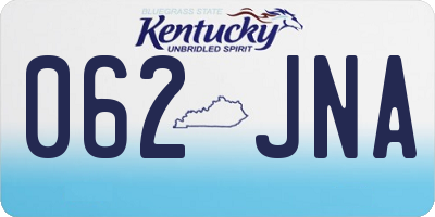 KY license plate 062JNA