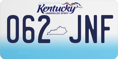 KY license plate 062JNF