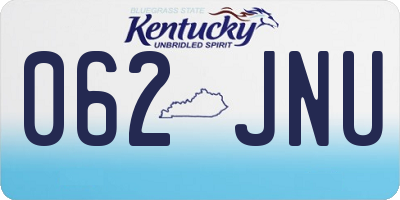 KY license plate 062JNU