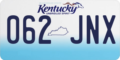 KY license plate 062JNX