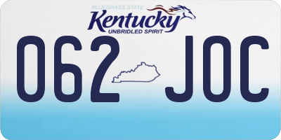 KY license plate 062JOC