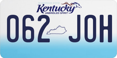 KY license plate 062JOH