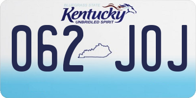 KY license plate 062JOJ