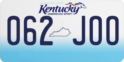 KY license plate 062JOO