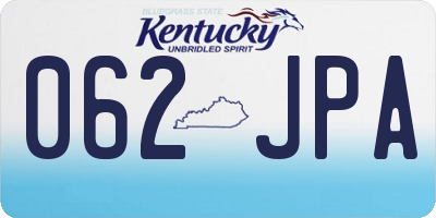 KY license plate 062JPA