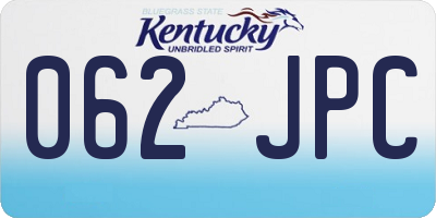 KY license plate 062JPC