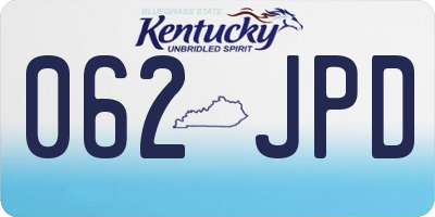 KY license plate 062JPD
