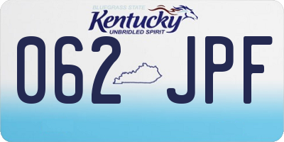 KY license plate 062JPF