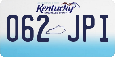 KY license plate 062JPI