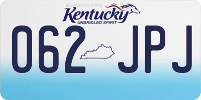 KY license plate 062JPJ