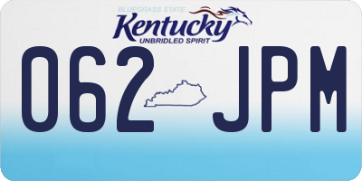 KY license plate 062JPM