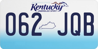 KY license plate 062JQB