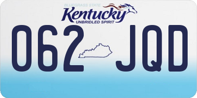 KY license plate 062JQD