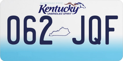 KY license plate 062JQF