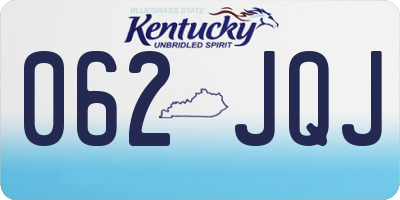 KY license plate 062JQJ