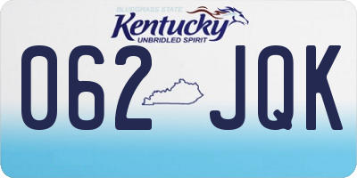 KY license plate 062JQK