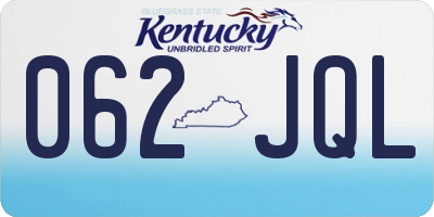 KY license plate 062JQL