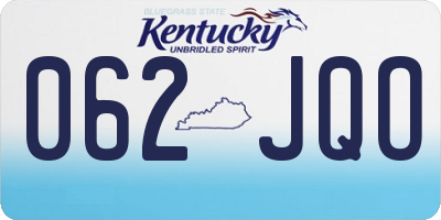 KY license plate 062JQO