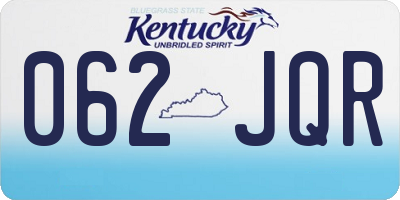 KY license plate 062JQR