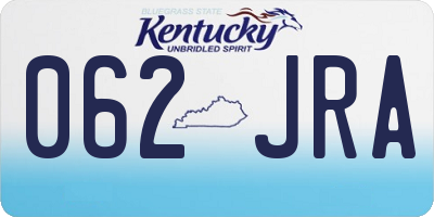 KY license plate 062JRA