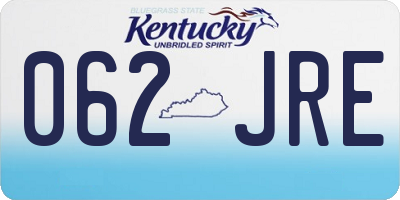 KY license plate 062JRE