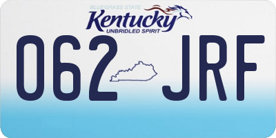 KY license plate 062JRF