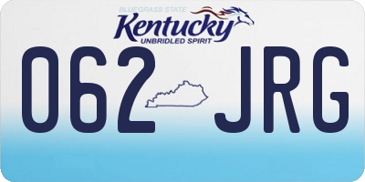 KY license plate 062JRG