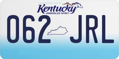 KY license plate 062JRL