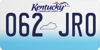 KY license plate 062JRO
