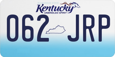 KY license plate 062JRP