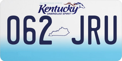 KY license plate 062JRU