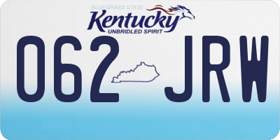 KY license plate 062JRW