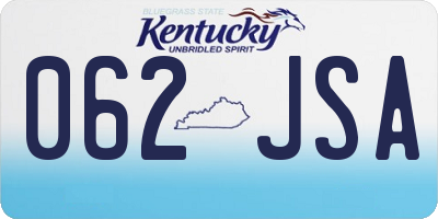KY license plate 062JSA